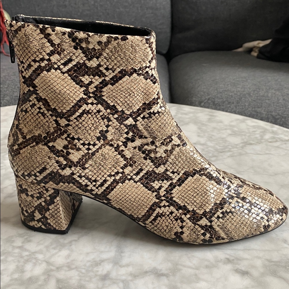 Mango Snakeskin Pattern Ankle Boots - image 5